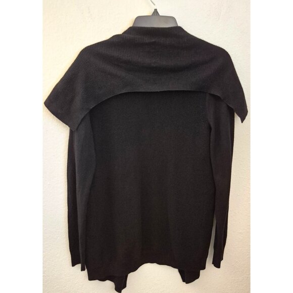 Theory Black Cotton/Cashmere Shawl Collar Long Sleeve Cardigan Size M NWT - Picture 4 of 7